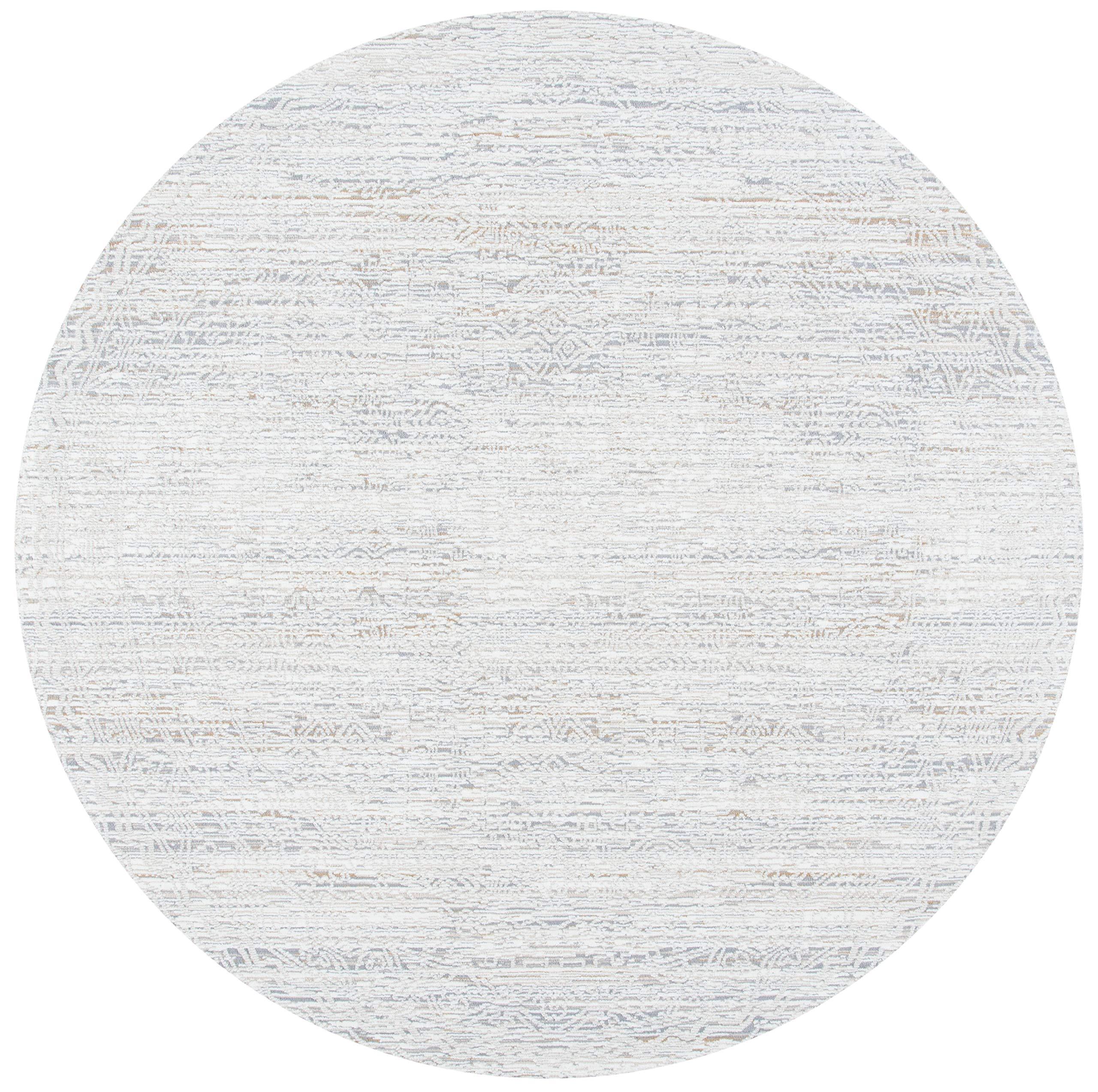 Martha Stewart MARTHA STEWART x SAFAVIEH 6'7" Round Ivory/Beige MSR8933C Sabrina Entryway Foyer Living Room Bedroom Dining Room Area Rug