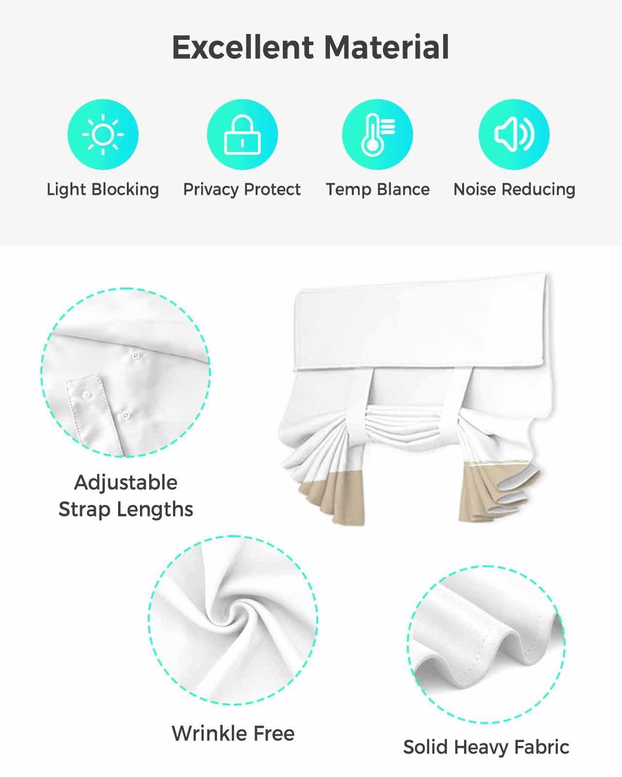 Rocking Giraffee Blackout French Door Curtains Modern Art Brown White Simple Striped Farmhouse Privacy Door Window Curtain Tie up Shade Sidelight Curtain for Patio Front Glass Door, 1 Panel, 26x42 Inch