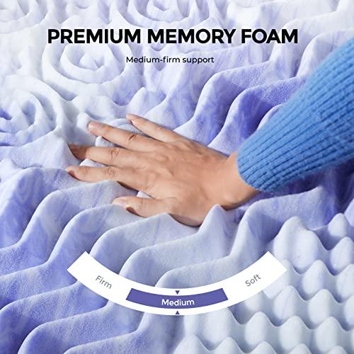 Dreamsmith Dreamsmith 2 Inch 7-Zone King Memory Foam Mattress Topper, Cooling Gel Infused Foam Mattress Topper King for Pressure Relief, CertiPUR-US Certified