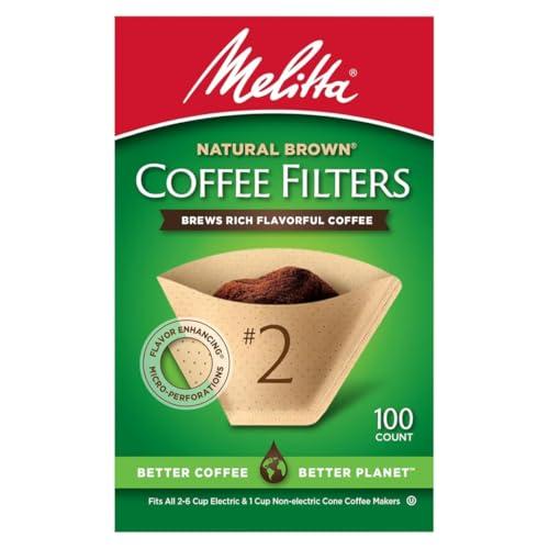 Melitta Melitta 2 Cone Coffee Filters, Unbleached Natural Brown, 100 Count (Pack of 3) 300 Total Filters Count - Packaging May Vary