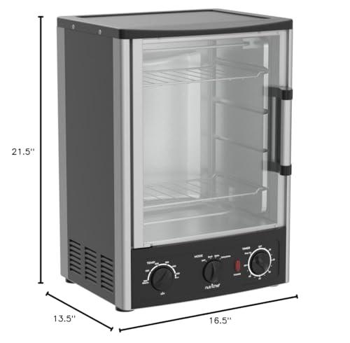 NutriChef Nutrichef Vertical Countertop Oven with Rotisserie, Bake, Broil, & Kebab Rack Functions - Adjustable Settings - 2 Shelves - 1500W - Thanksgiving Turkey - Includes Grill, Kebab skewer racks & bake pan