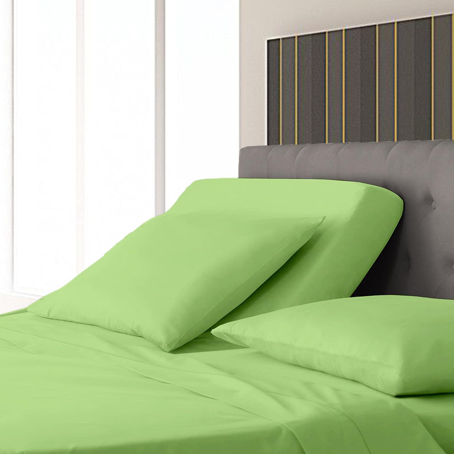 EGYLIN EGYLIN Split Head Sheets for Adjustable Bed 800 Thread Count Sheets Set - Sateen Weave Cool Breathable & Soft Cal. King/39 Top Split Sage Solid 16 Inch Deep Pocket Bed Sheet