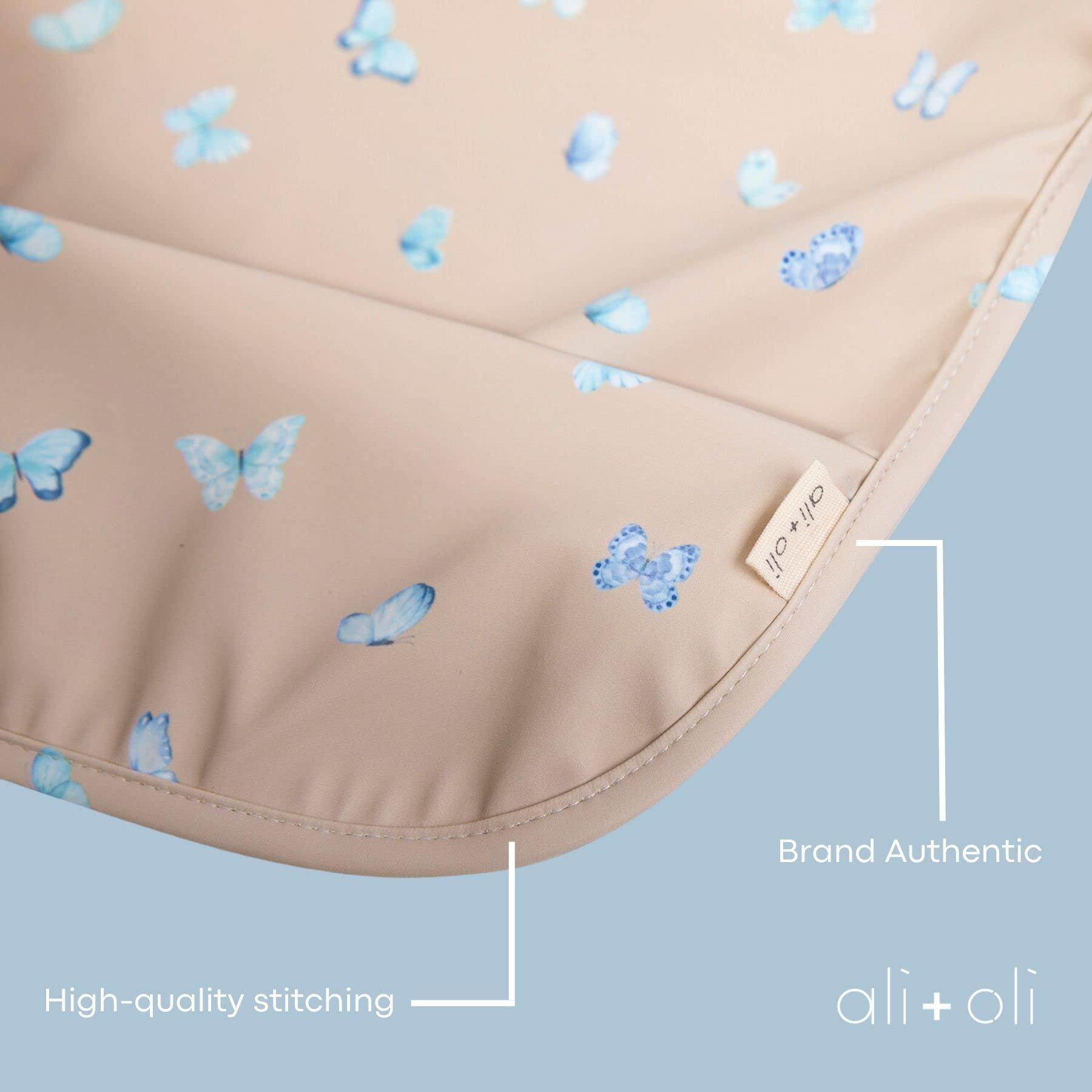 Ali+Oli Ali+Oli Bento Box (Rose) and Smock Bib (2-pk) Set (Butterfly, Blush) Back to School Bundle