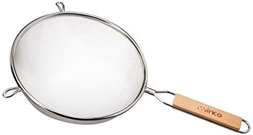 Winco Winco Strainer with Single Fine Mesh, 8-Inch Diameter, Medium, Stainless Steel, Tan