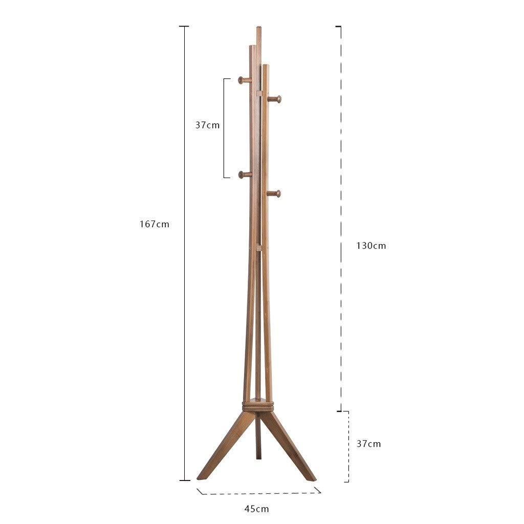 WQQ1196FFFFWAAAAA Coat Stand Bamboo Coat Rack Entrance Hall Simple Hanger Triangle Base Support and Rotatable Base for Storage Clothes Backpack Scarf Handbag (Brown) Free Standing Coat Stand