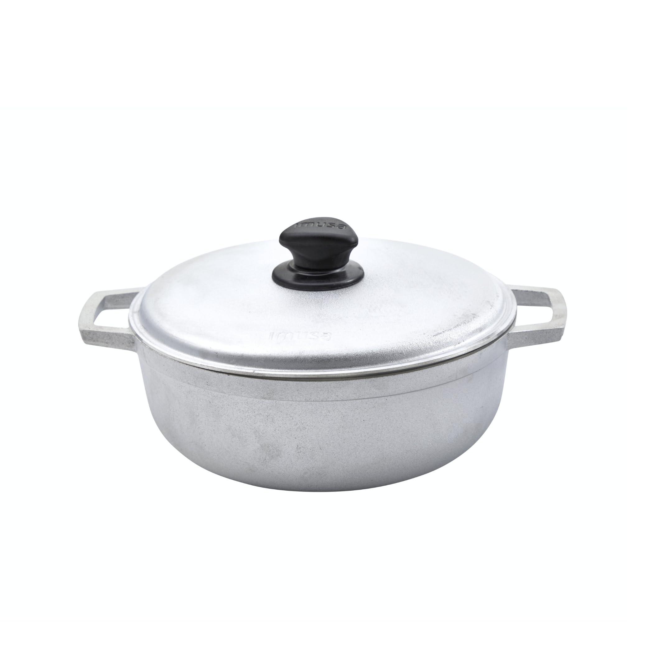 Imusa IMUSA USA Traditional Aluminum Colombian Natural Caldero Cookware, 3.7 Quart, Silver