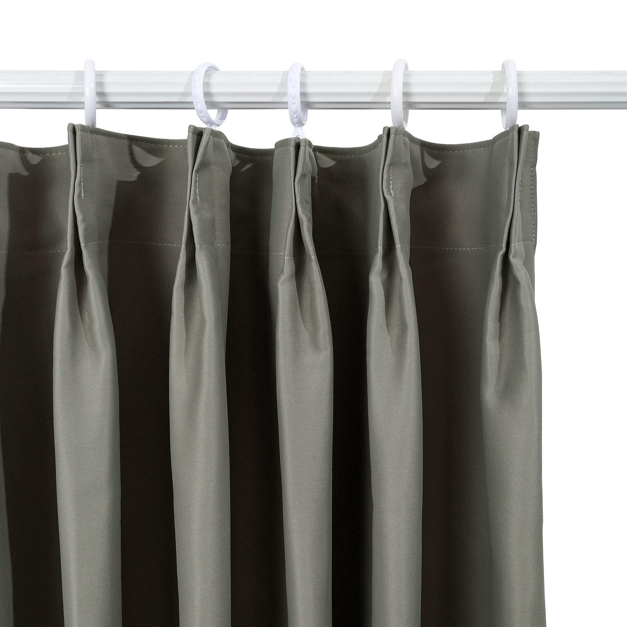DotheDrape DotheDrape Extra Long Curtain Pinch Pleat Blackout Curtain for Bedroom - Thermal Insulated Room Darkening Curtain for Living Room, 40 x 240 Inch, 1 Panel, Gray