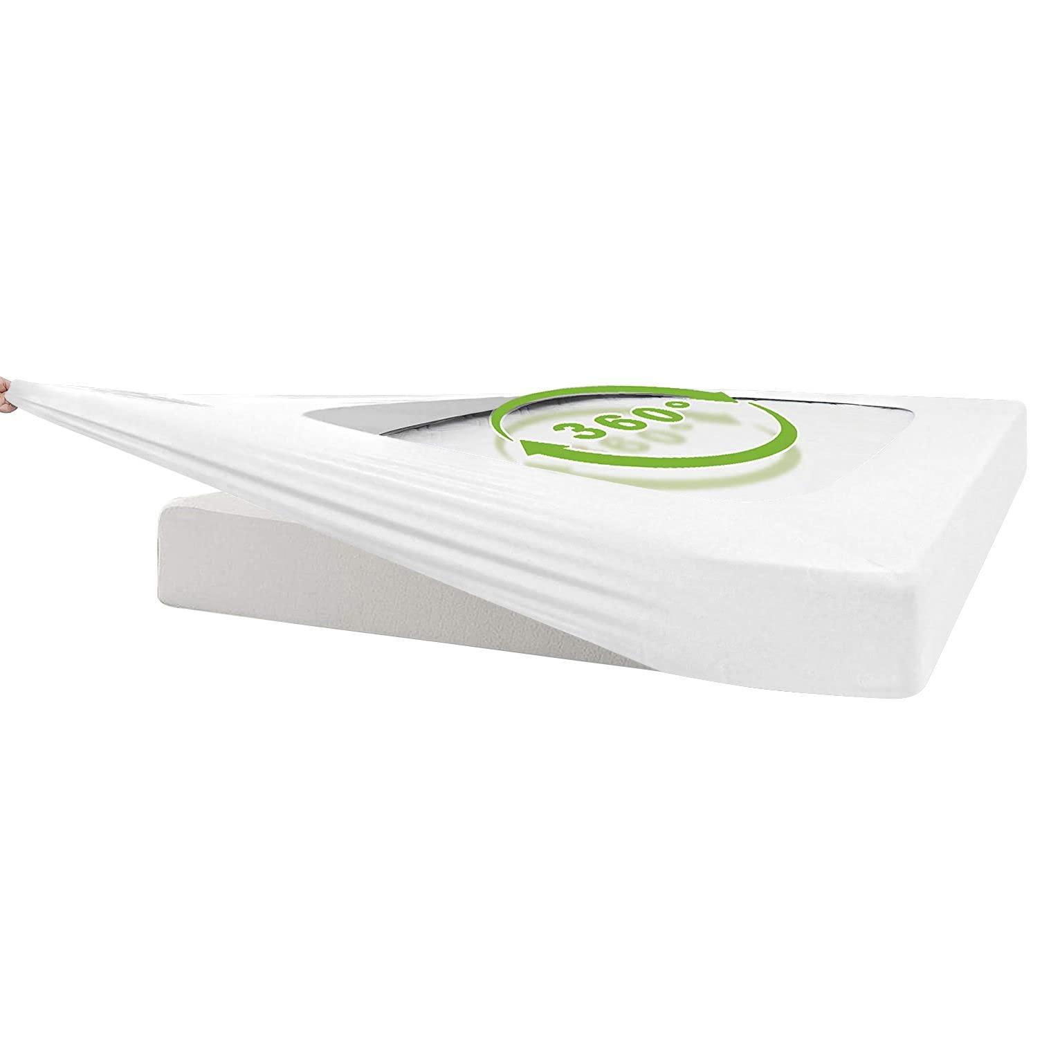 Protocott Protocott Box Spring Cover Full Size - 100% Egyptian Cotton Wrap Around 4 Sides Bed Skirt for Hotel & Home, Fits Luxury Super Soft Box Springs up to 14 - Full, White