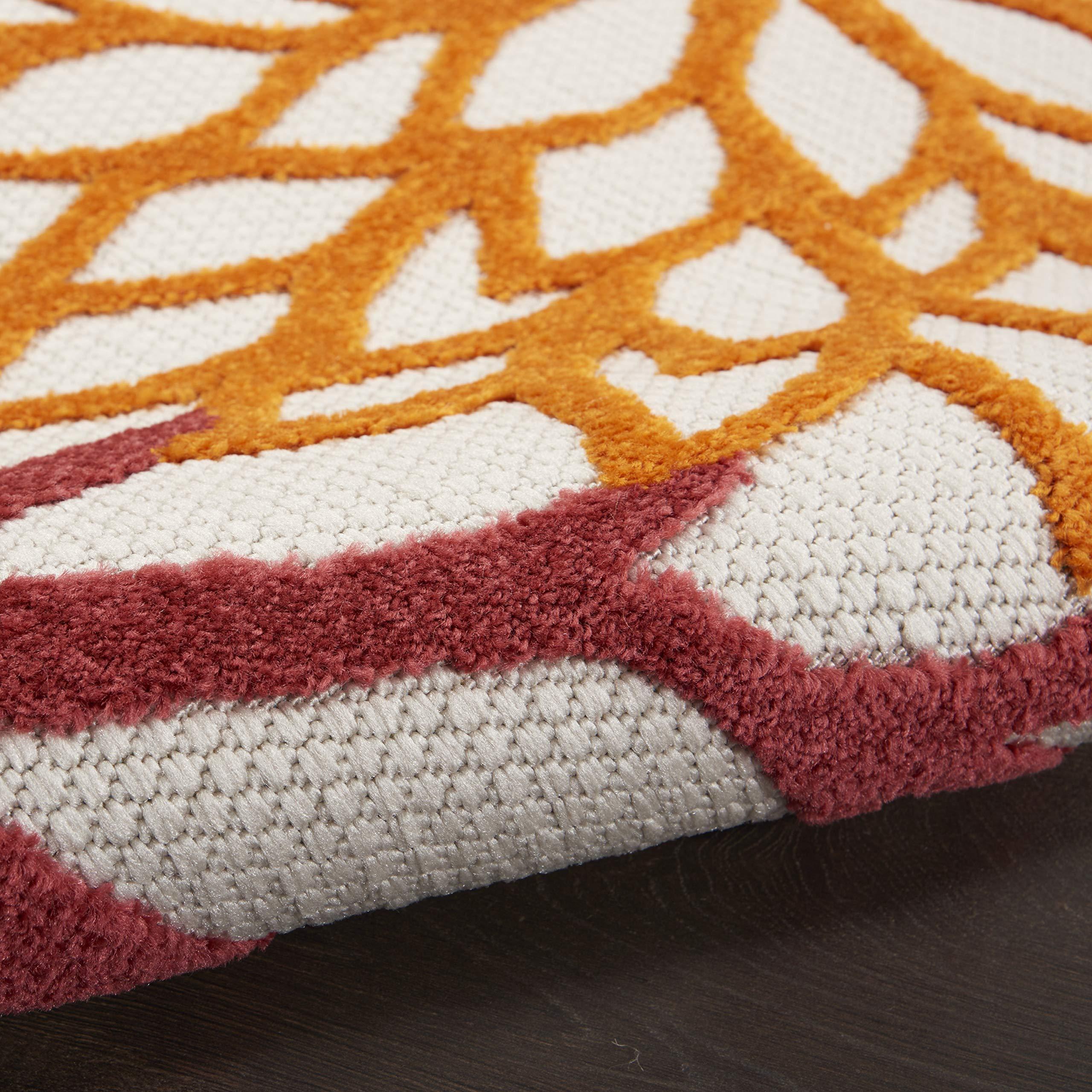 Nourison Nourison Aloha Indoor/Outdoor Red Multi Colored 6\' x 9\' Area Rug, Tropical, Botanical, Easy Cleaning, Non Shedding, Bed Room, Living Room, Dining Room, Deck, Backyard, Patio (6x9)