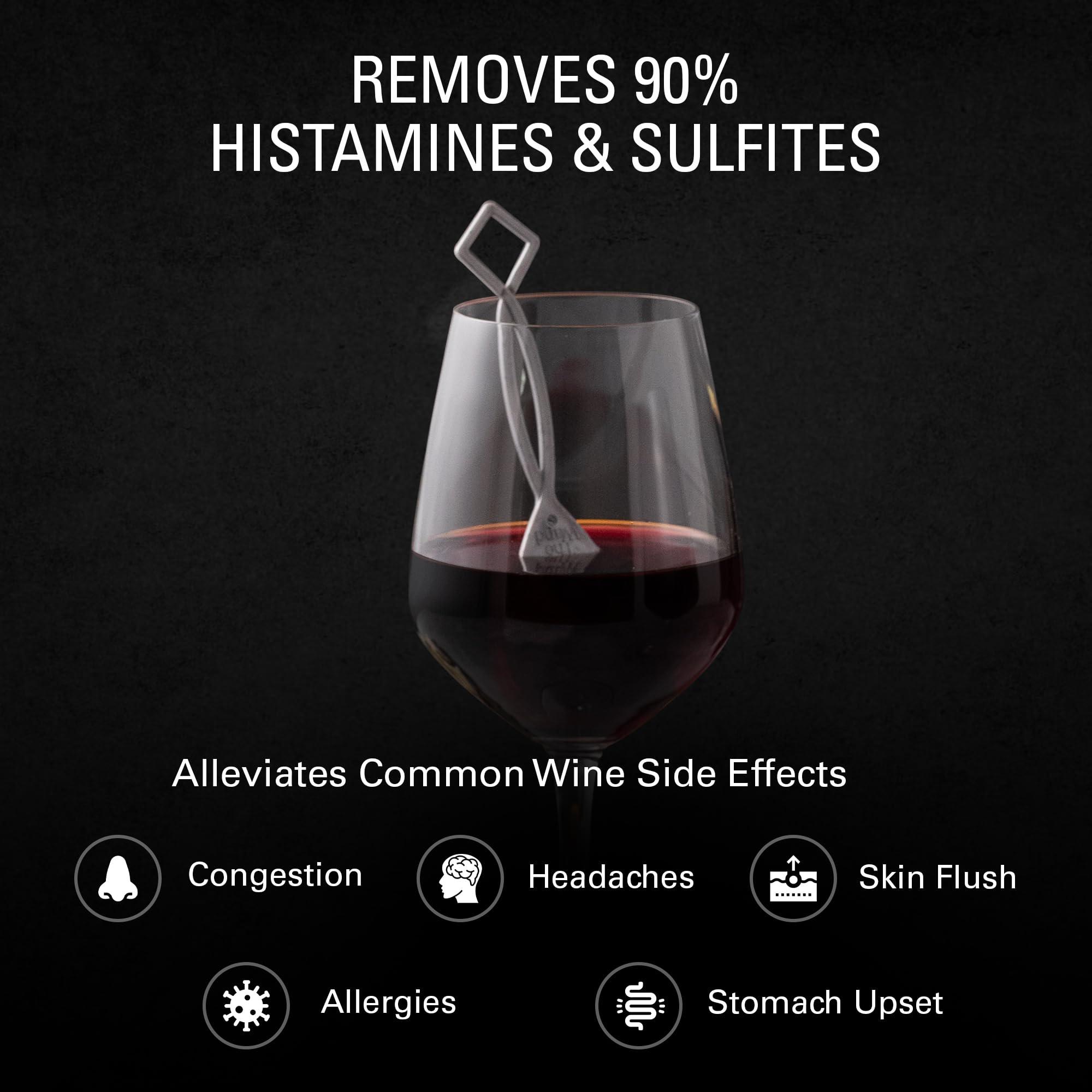 PureWine To Your Health PureWine Wine Wands Purifier, 3 Wine Filters Remover Histamines Sulfite - May Reduce and Alleviate Wine Allergies & Sensitivities - Restores Taste, Perfect Wine Pourer, Gifting, Holiday 3
