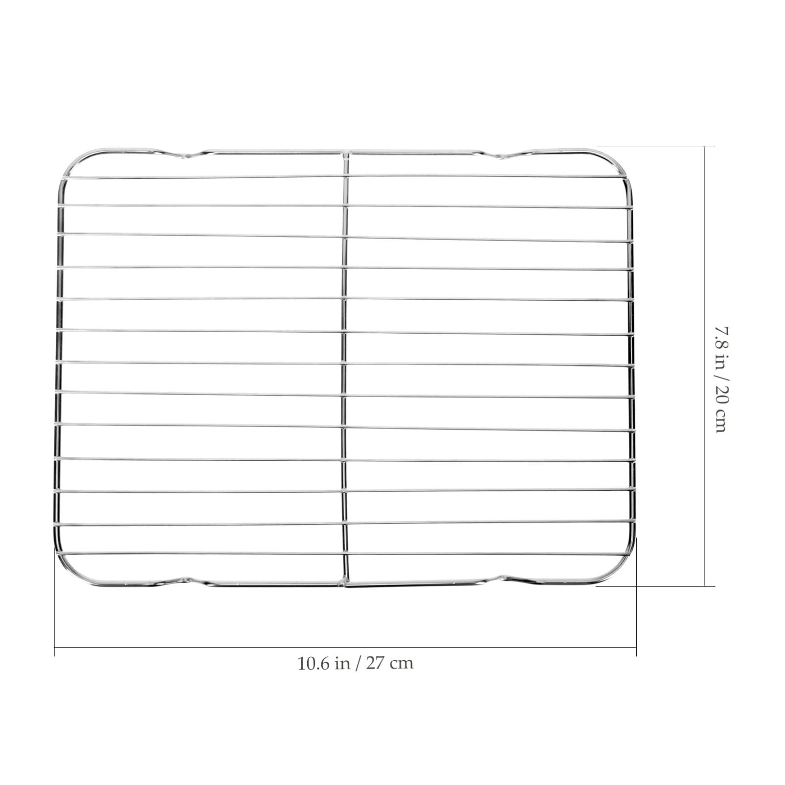 SHERCHPRY SHERCHPRY Bacon Rack Steaming Rack Fries Cooling Rack Grill Rack Baking Pan Oven Drip Pan Oil Draining Rack Wire Rack Frying Oil Filters Rack Stainless Steel Containers Fry Net Cool Net Air