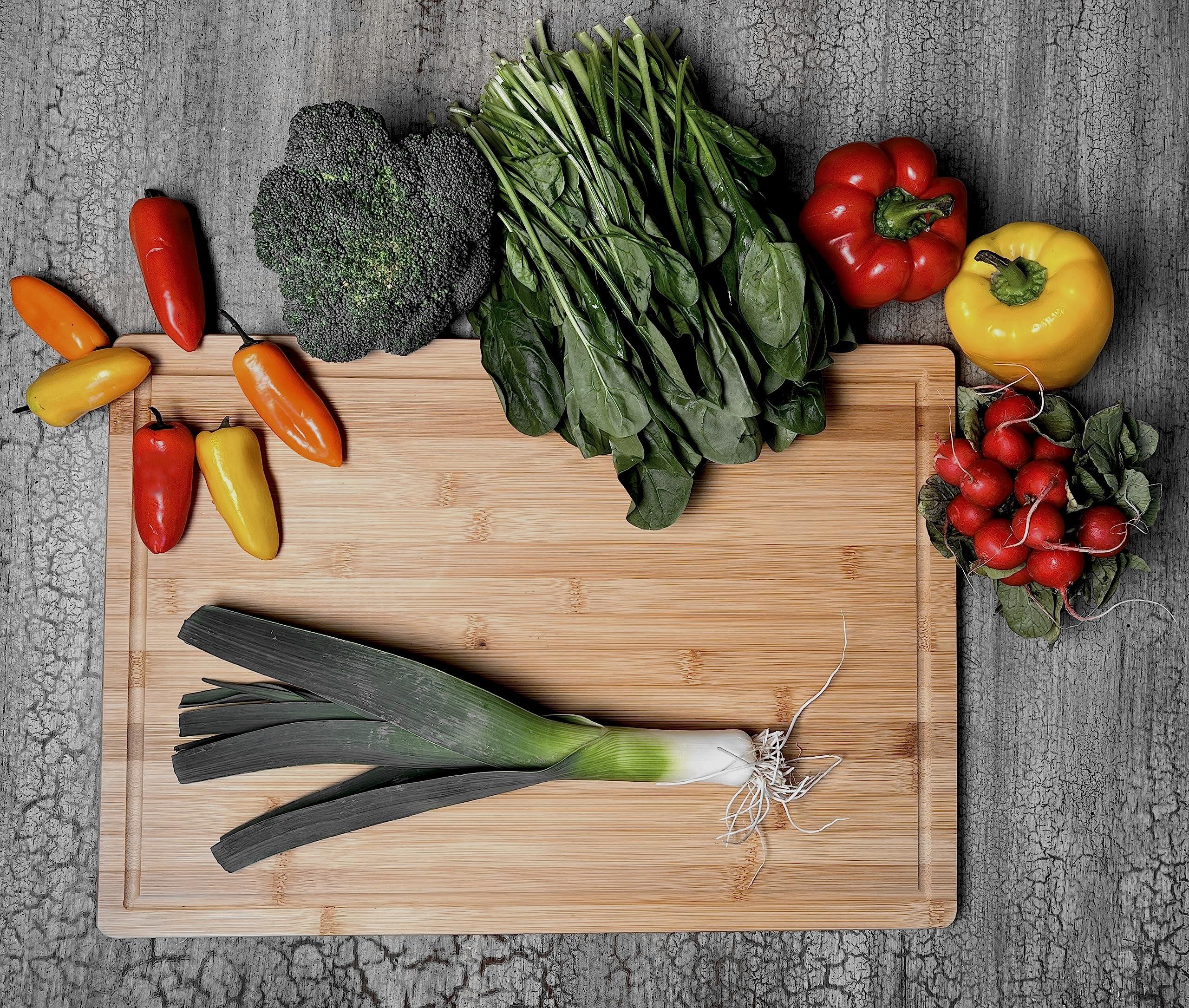 Simply Bamboo Extra Large Organic Bamboo Cutting & Charcuterie Board with Juice Groove & Reversible