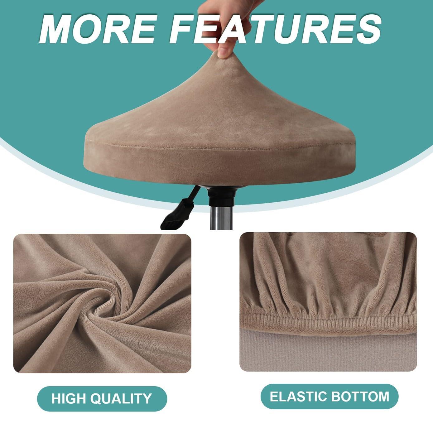 ATLION ATLION 2 pcs Bar Stool Covers Round Stool Cushion Covers Barstool Covers Stool Chair Covers for Kitchen Living Room Decor(C,16-18inch)