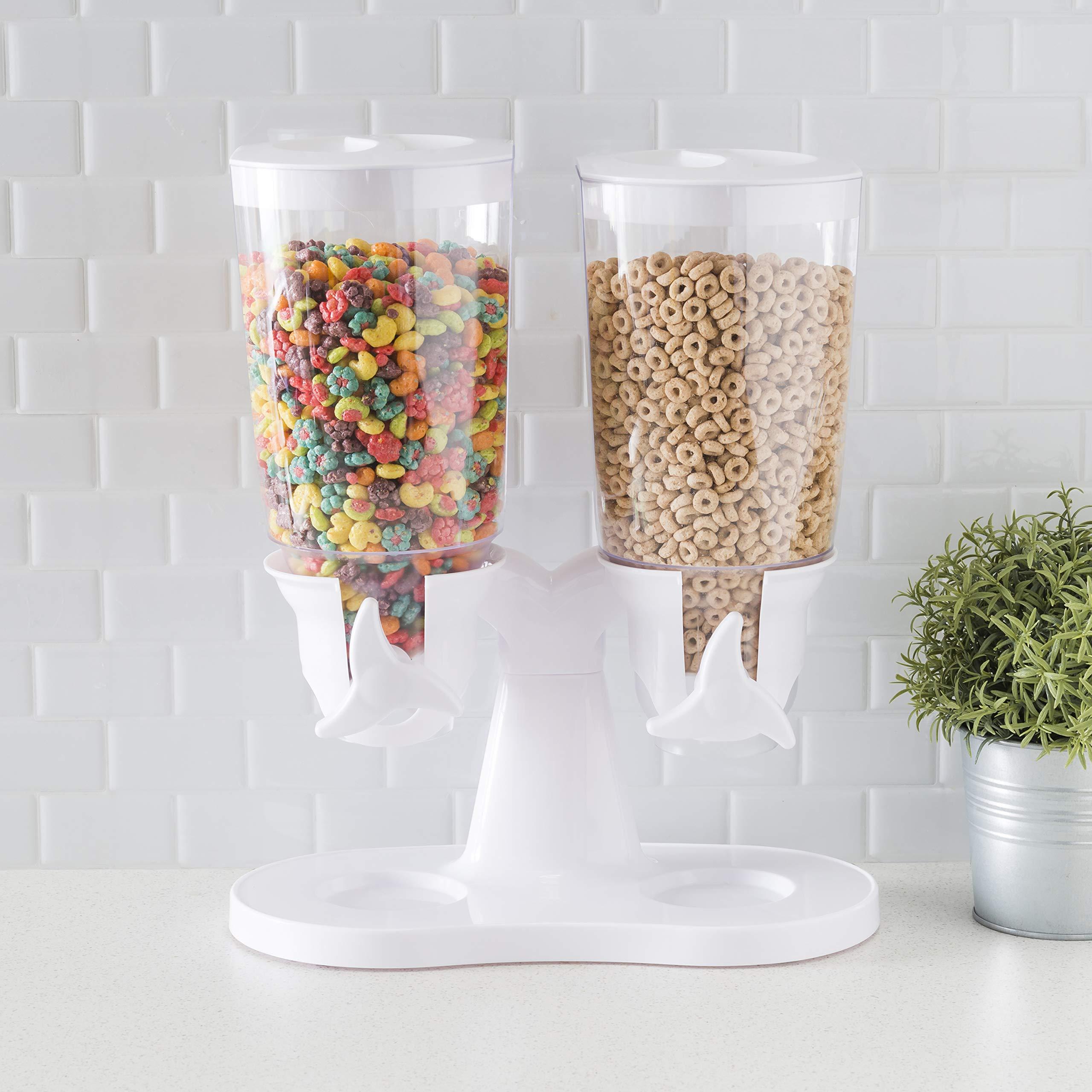 Home Basics Home Basics Double Cereal Dispenser, White