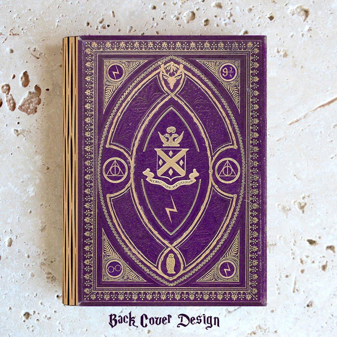 KleverCase KleverCase Book Cover Themed 360 Degree Chargeable Reading Lamp, Night Light, Desk, Bedside Light. (Purple Spells, Large Size White Light)