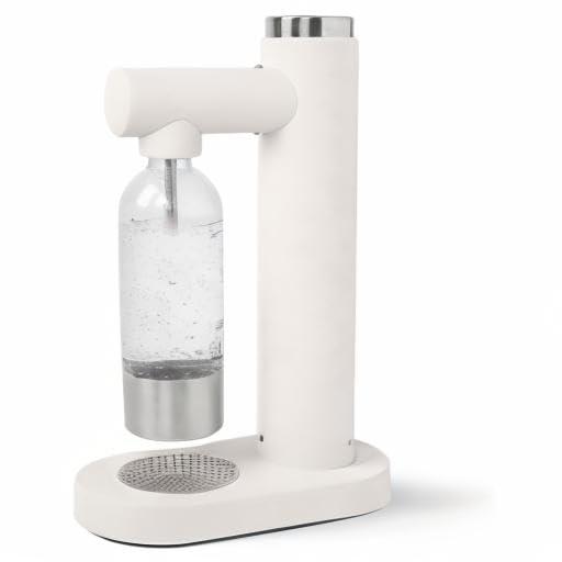 MonTen Soda MonTen Soda Sparkling Water Maker - Matte White Carbonated Water Machine - Includes 900ML Bottle - Made with Premium Stainless Steel - Compatible with Screw-In Sodastream & Soda Sense CO2 Cylinders