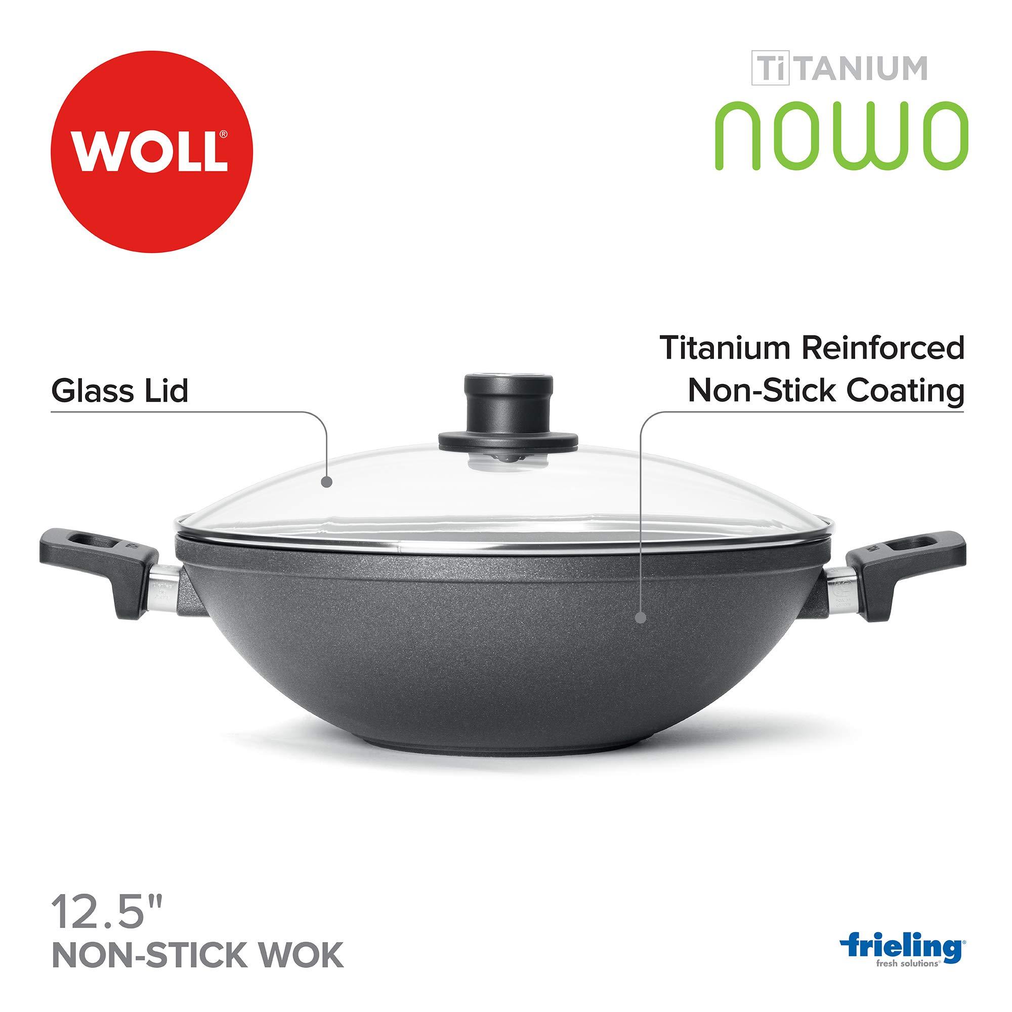 Woll Woll Nowo Titanium Wok with Side Handles and Lid, 12.5-Inch