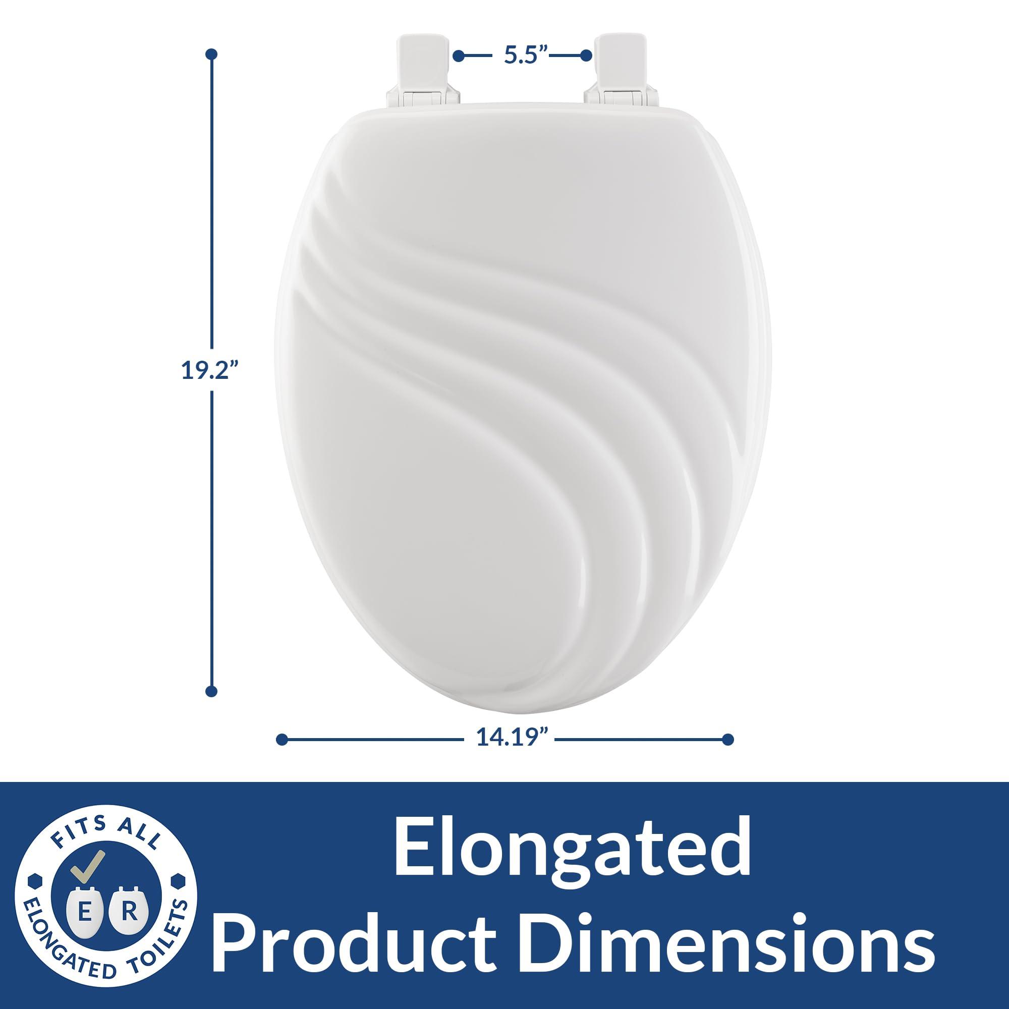 Mayfair Mayfair 127ECA 000 Sculptured Swirl Toilet Seat Will Never Loosen and Easily Remove, Elongated, White