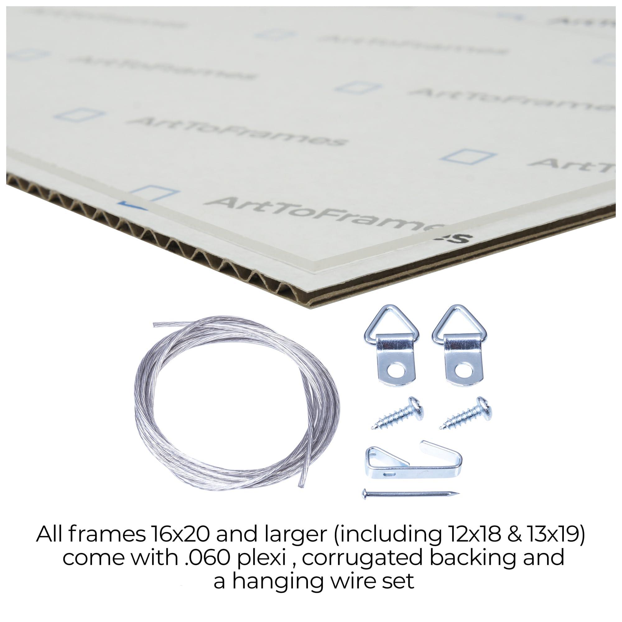 ArtToFrames ArtToFrames 16x20 inch Gold with Star Compo Picture Frame with 2 Inch Single Cognac Mat, SingleMat-D9329-16x20-766