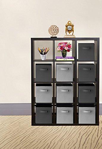 Prorighty (10-Pack, 5 Grey 5 Black) Storage Bins, Containers, Boxes, Tote, Baskets| Collapsible Storage Cubes For Household Organization | Fresh Durable Fabric & Cardboard