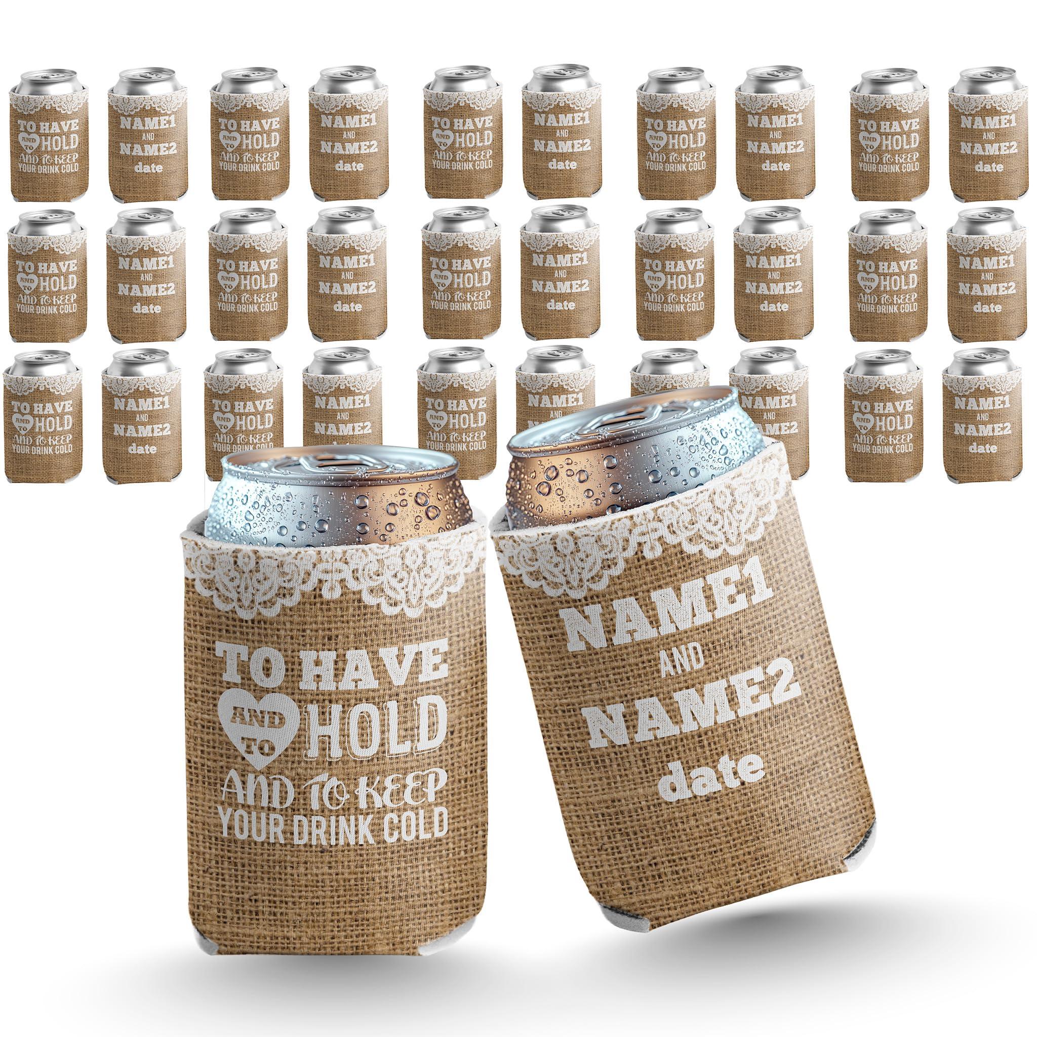 VictoryStore VictoryStore Can and Beverage Coolers: Custom Rustic Burlap To Have And To Hold Wedding Can Coolers (50)