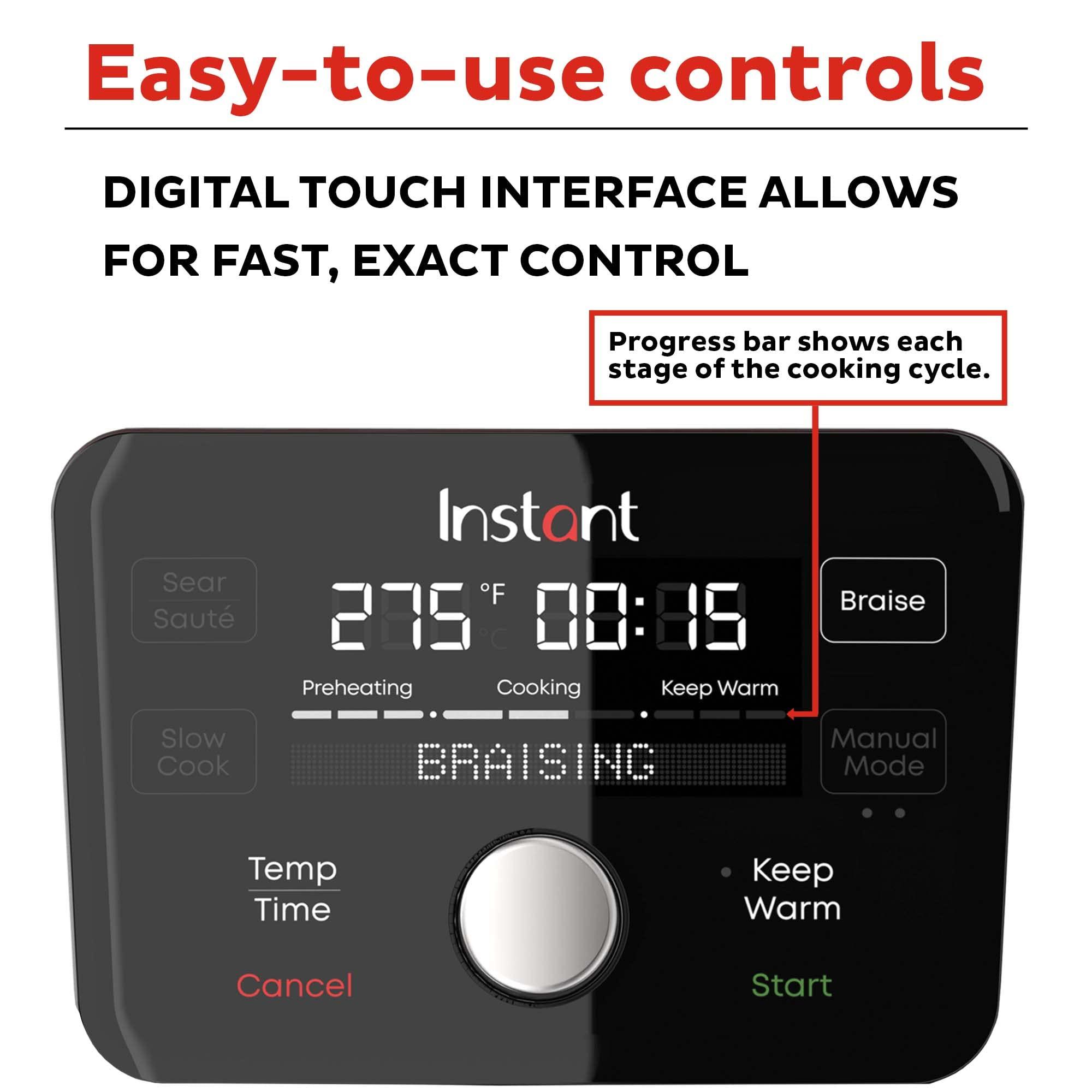 Instant Instant Electric Round Dutch Oven, 6-Quart 1500W, From the Makers of Instant Pot, 5-in-1: Braise, Slow Cook, Sear/Saut, Cooking Pan, Food Warmer, Enameled Cast Iron, Included Recipe Book, Green