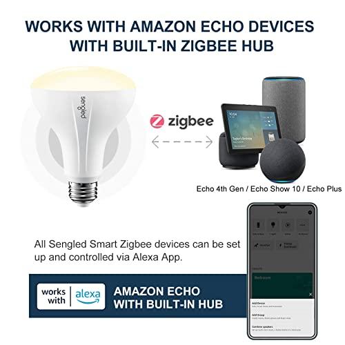 Sengled Sengled Zigbee Smart Bulb, Works with SmartThings and Echo with Built-in Hub, Voice Control with Alexa and Google Home, Hub Required, BR30 Dimmable Flood Light Bulb, Soft White 2700K, 6 Pack