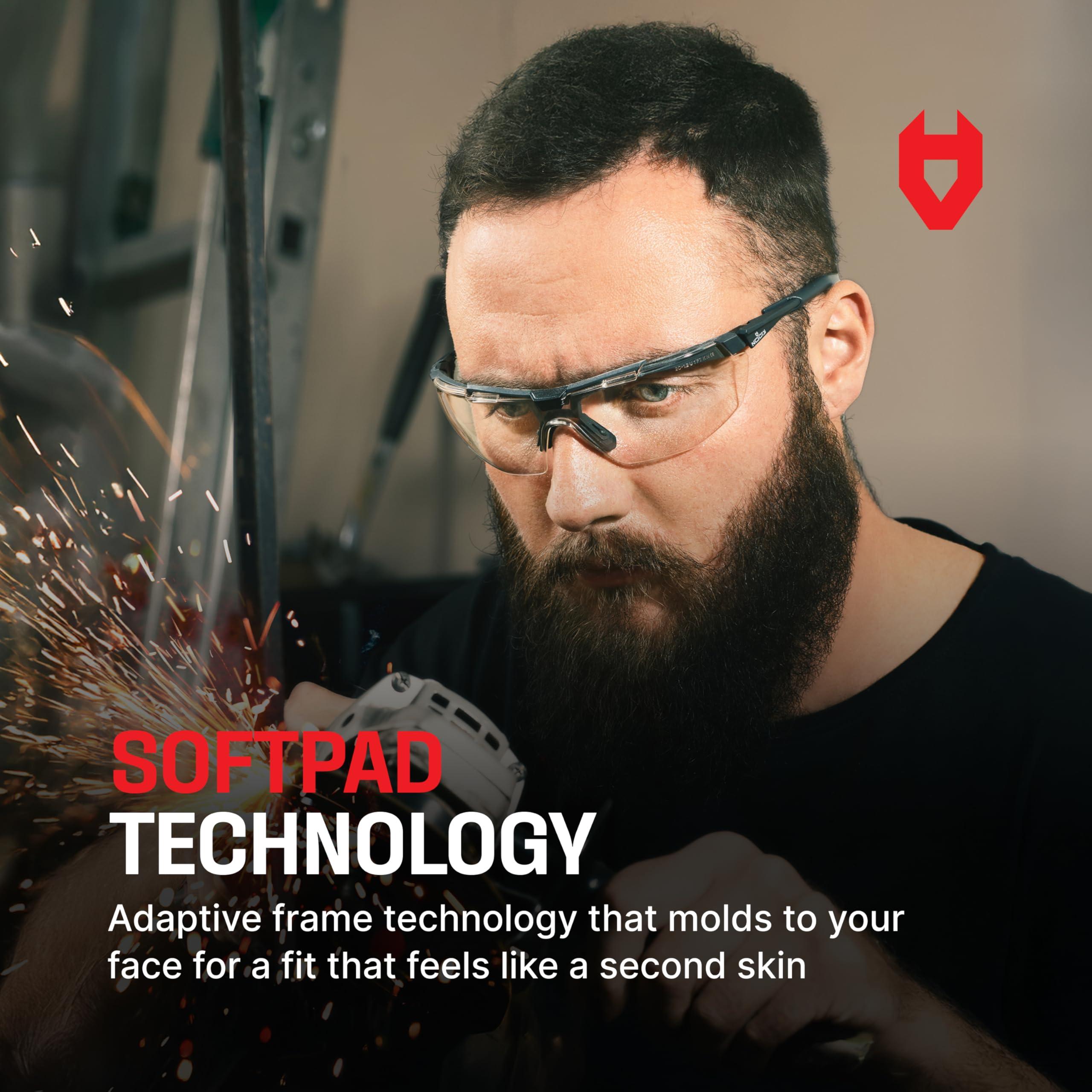 NoCry NoCry Anti Fog Safety Glasses for Men and Women - ANSI Z87 Safety Glasses with Premium Scratch Resistant Coating and Adjustable Temples and Nose Pad - 100% UV Resistant Eye Protection Glasses