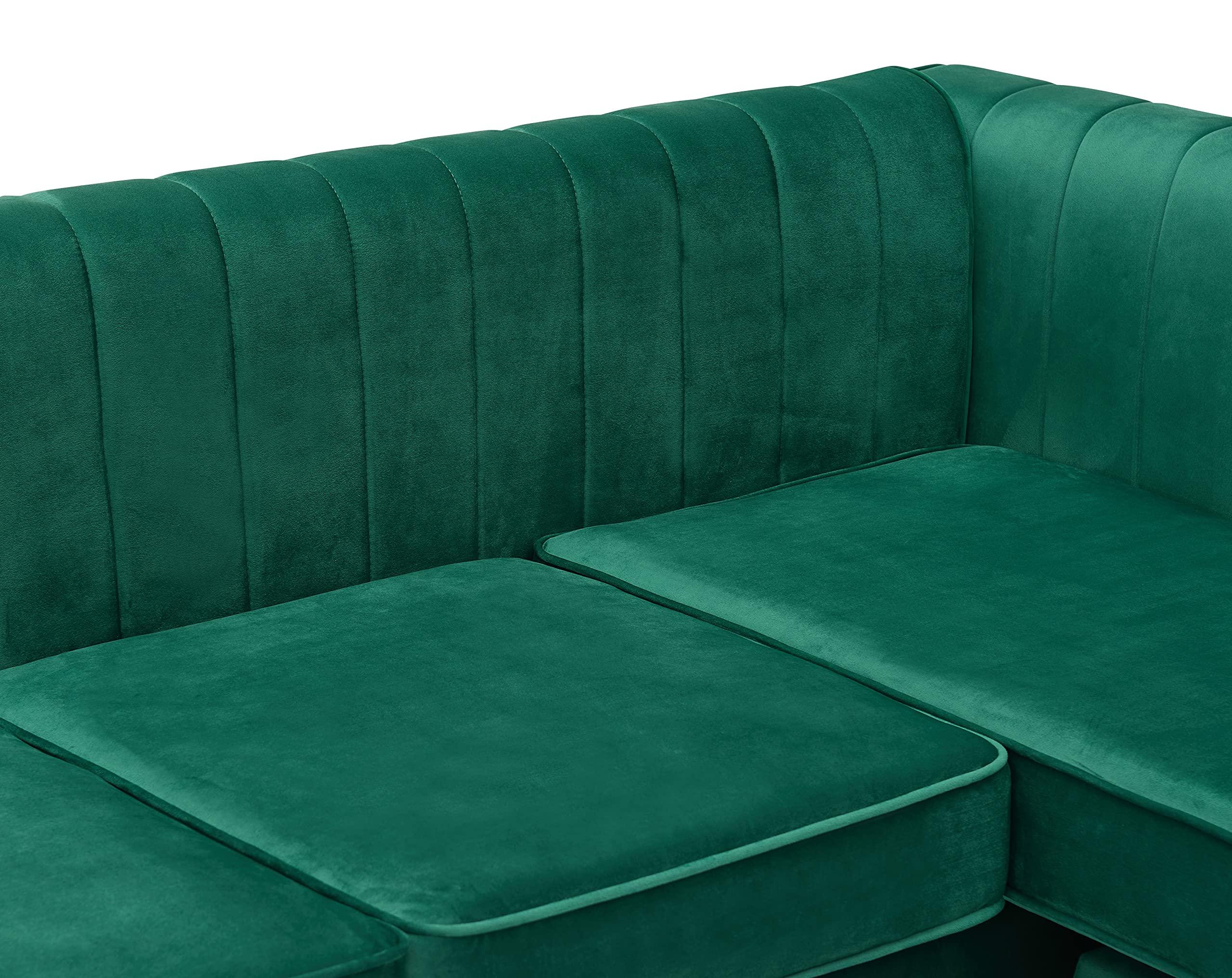 ViolaDresses ViolaDresses Velvet Corner Living Room Sofa Green