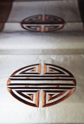 VietnameseArtwork Silk Embroidered Table Runner -Happiness- Made in Vietnam-STR2