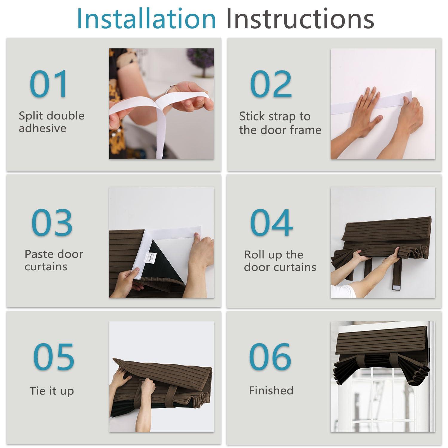 Muamar Muamar Side Door Window Covering, Front Door Shades for Small Window, Thermal Insulated Privacy Sidelight Curtain, Coffee, 1 Panel, W12 X L70