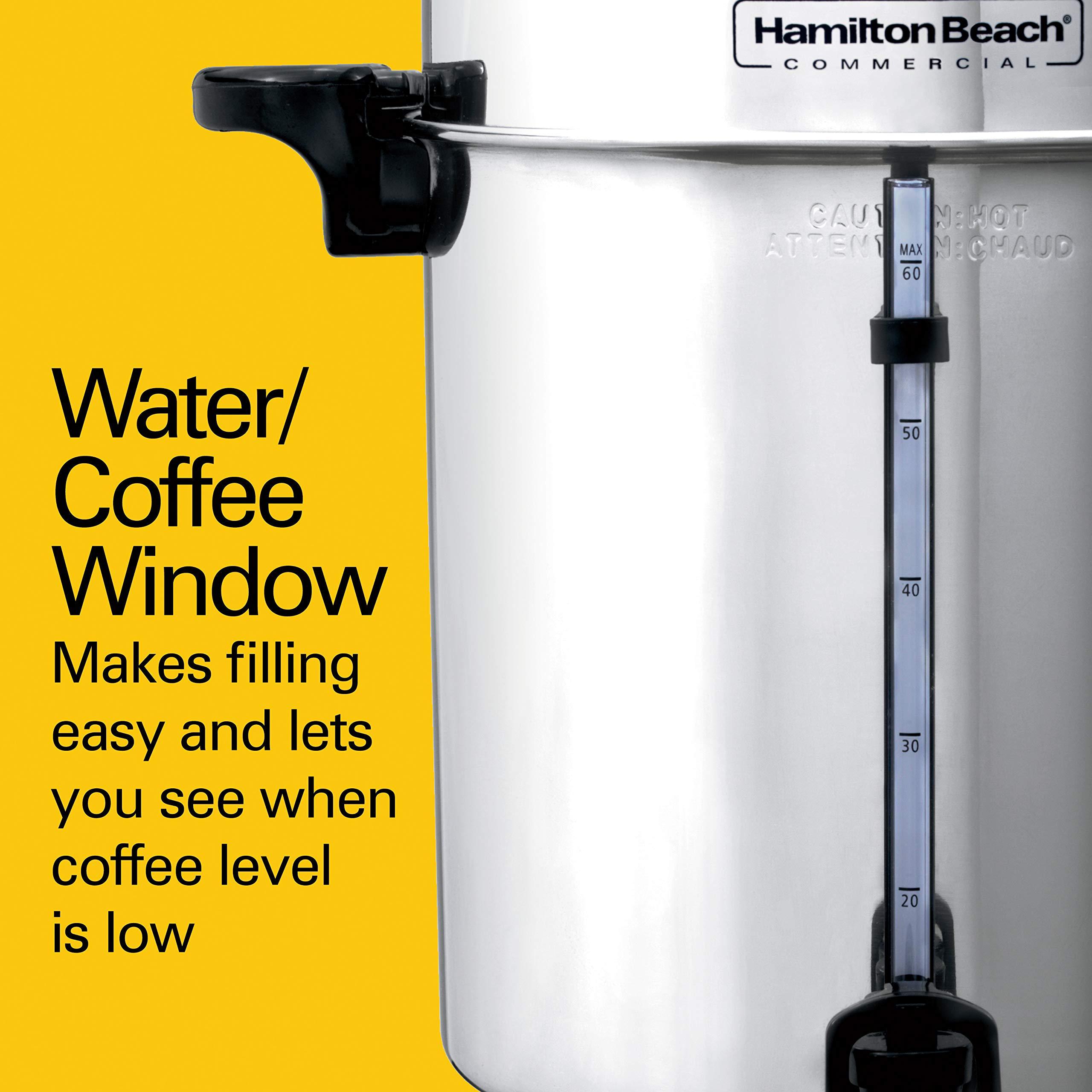 Hamilton Beach Hamilton Beach Commercial Coffee Urn & Hot Beverage Dispenser, 60 Cup Capacity, Polished Stainless Steel (D50065)