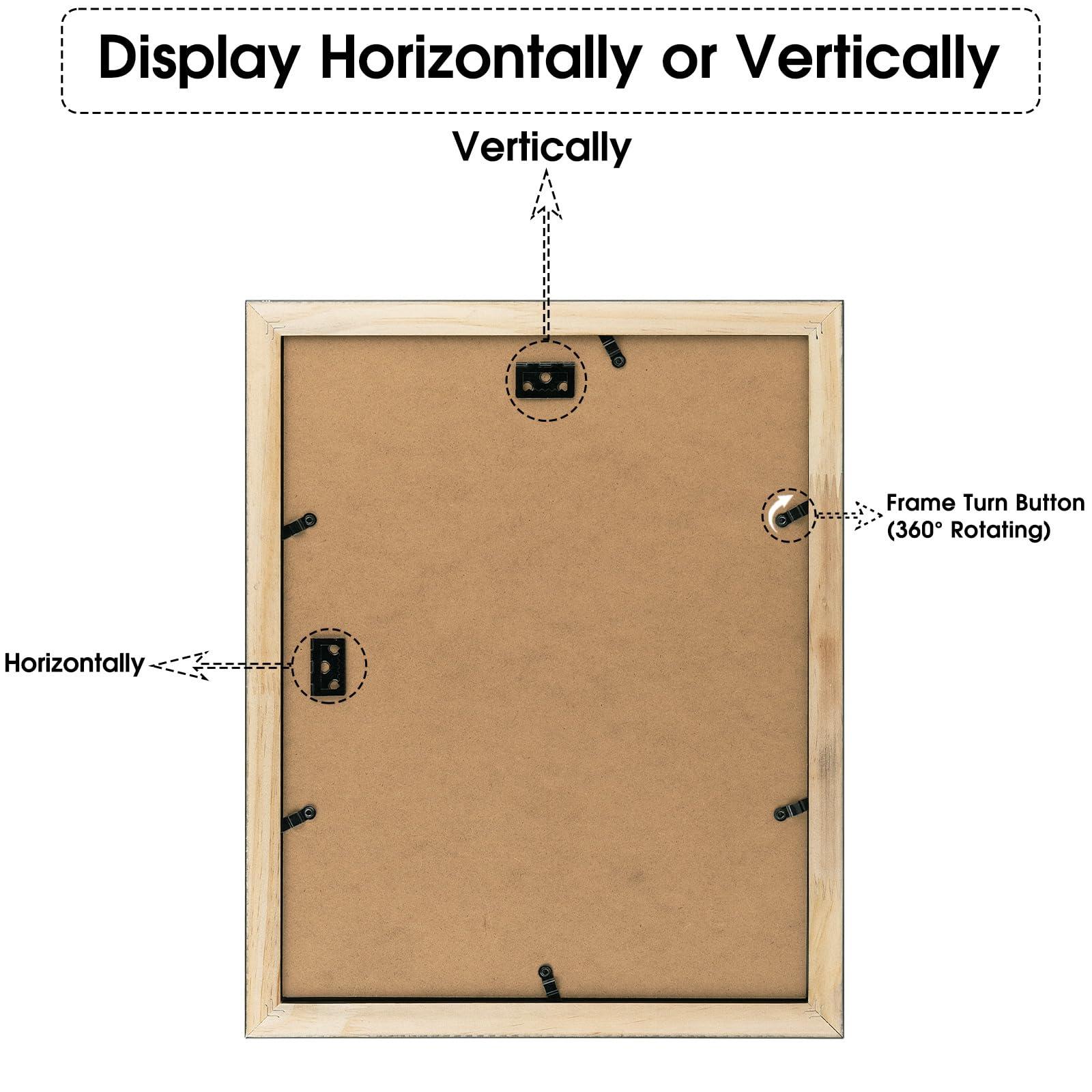 Golden State Art Golden State Art, 8.5x11 Diploma Frame, Solid Wood Brown with Gold Trim Certificate Frame, 8.5x11 or 11x14 Diploma Without Mat, Real Glass Front with Navy Over Gold Double Mat -6 Pack