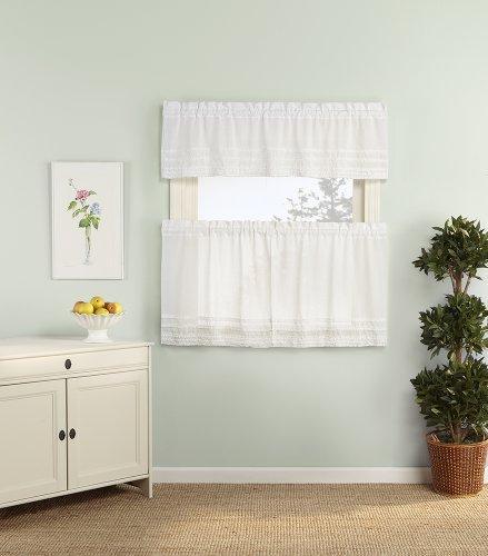 Stylemaster Stylemaster Renaissance Home Fashion Lilly Valance with Ruffles, 58-Inch by 14, White