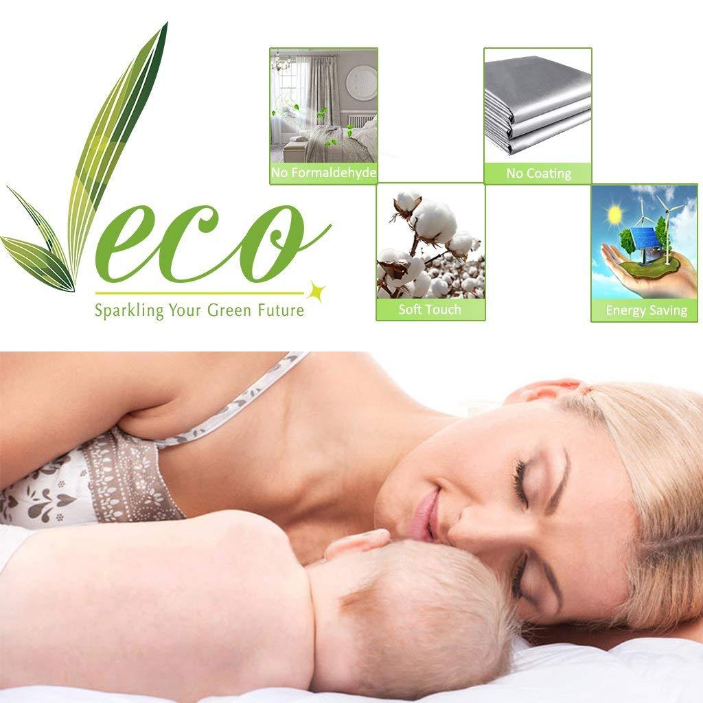 Bhoomi Collection 100% Polyester Double Pinch Pleat Blackout Window Curtain Panel & Drapes and Thermal Insulation (Silver Grey, 60 Inch by 108 Inch- 1 Panel)