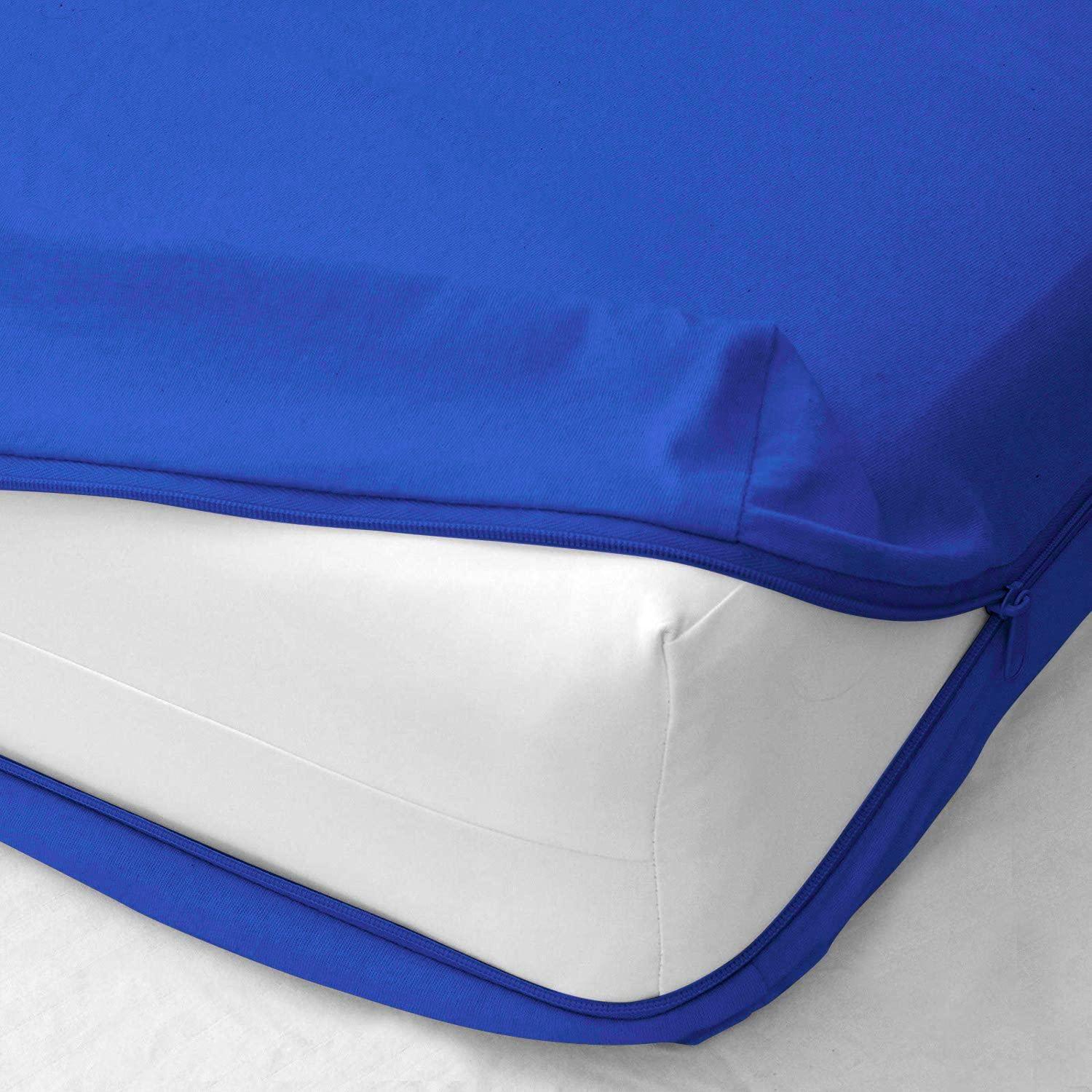 SHIVI BEDDING COLLECTION Egyptian Cotton Zipper Fitted Sheet 800 Thread Count Twin XL Size 19 Inches Deep Fitted Sheet Royal Blue 39 x 80 Inches Bottom Sheet Twin XL Size Bed