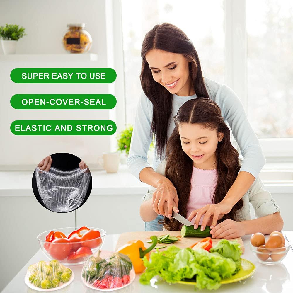 XLPYD 100PCS Upgraded Pre-cut Plastic Wrap Alternative to Foil Cling Wrap Sran Wrap,Used as Food Storage Covers, Fresh Keeping Bags 100pcs, Bowl Covers,Pot Lid,Keep Food Fresh,Cover Leftover