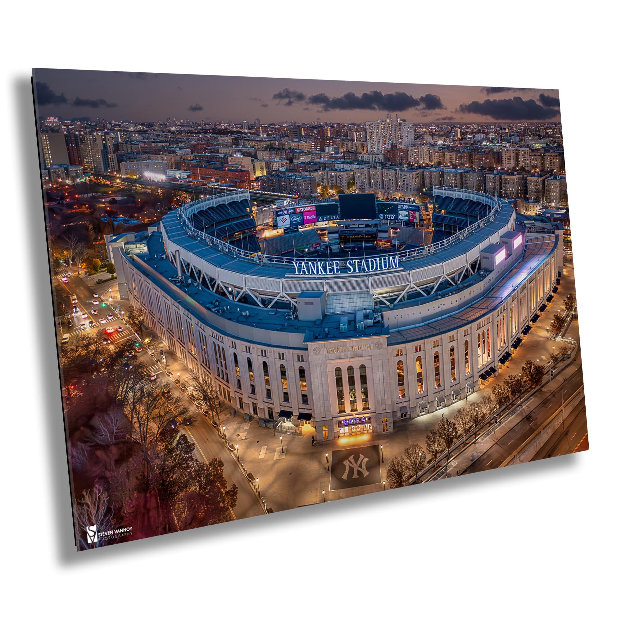 Generic Yankees Baseball Stadium Photo Print - Bronx NYC Pinstripes Fall Afternoon Aerial Photography- New York Sports Stadium Travel Canvas for Home Room Wall Decor