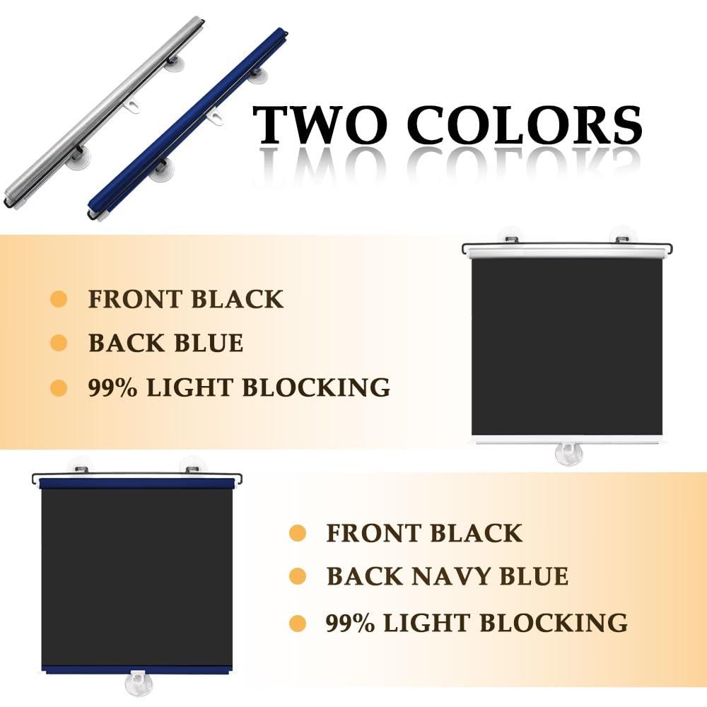 HomeLoft Basics Temporary Blackout Roller Shades Privacy Roller Blinds Portable Window Shades with Suction Cups Easy to Install for Home,Office,Bedroom,Door(Gray,W23 x H49)