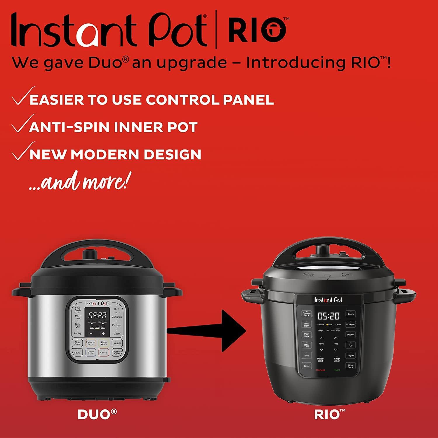 Instant Pot Instant Pot RIO, 7-in-1 Electric Multi-Cooker, PressureCooker, SlowCooker, RiceCooker, Steamer, Saut, Yogurt Maker, & Warmer, Includes App With Over 800 Recipes, 6 Quart