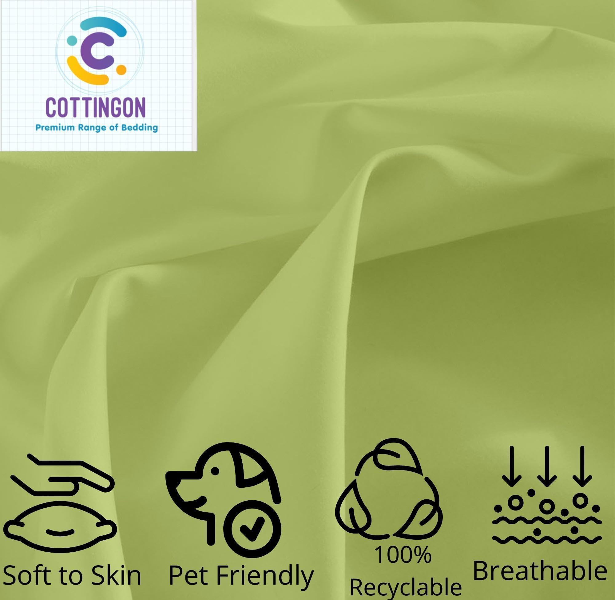 Cottingon Top Split King Sheets for Adjustable Bed, Split King Sheets for Adjustable Bed, Microfiber Split top King Sheets, Split Sheets for Sleep Number Beds 4 Pcs Set King 34\" (Sage)