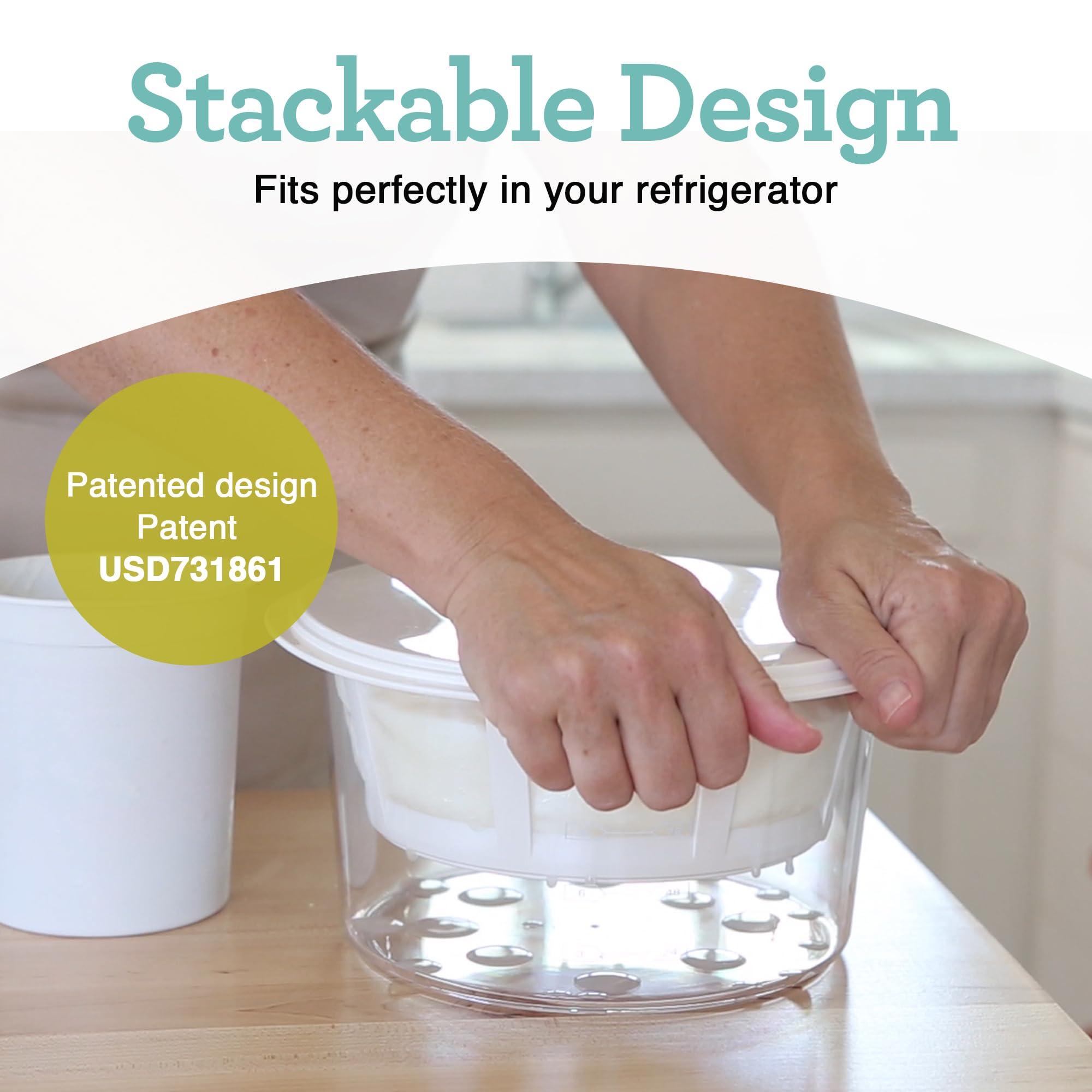 Euro Cuisine Euro Cuisine GY50 Greek Yogurt Maker with Ultra Fine Mesh Strainer Basket, BPA Free, Patented Greek Yogurt Strainer for Homemade Greek Yogurt (White)