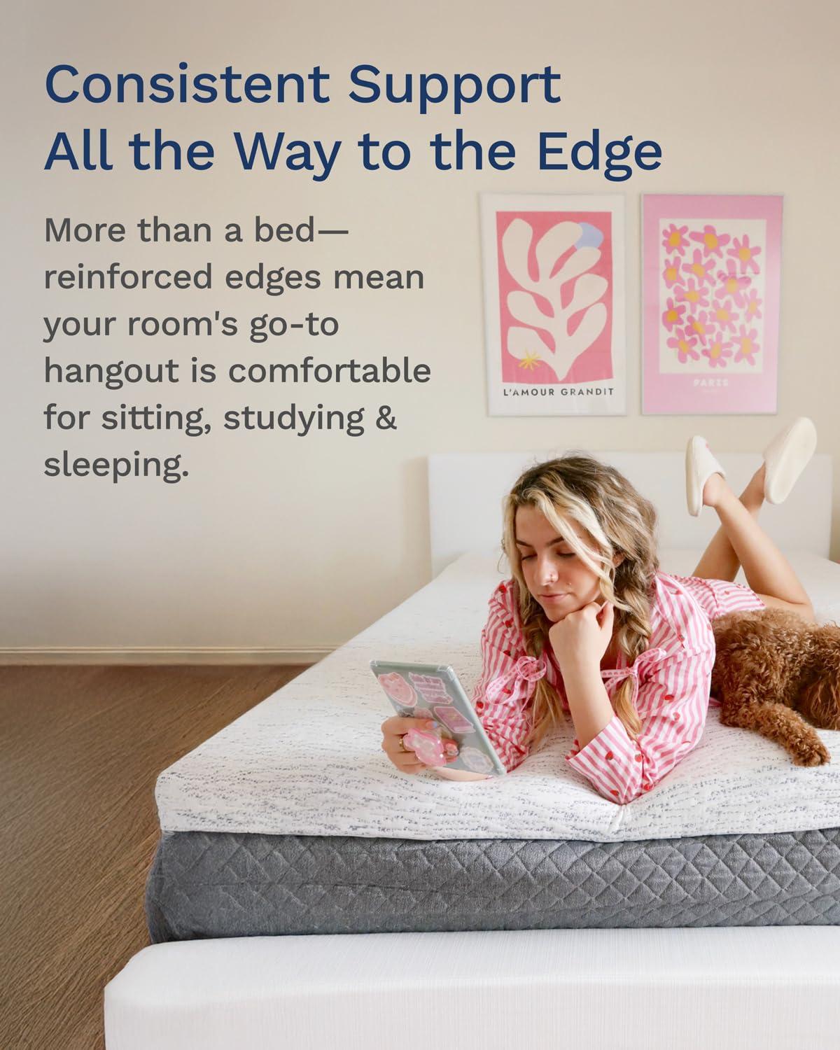 ViscoSoft ViscoSoft 4 Inch Memory Foam Mattress Topper Twin XL - Select High Density Extra Long Ventilated Mattress Pad - Removable Bamboo-Rayon Cover