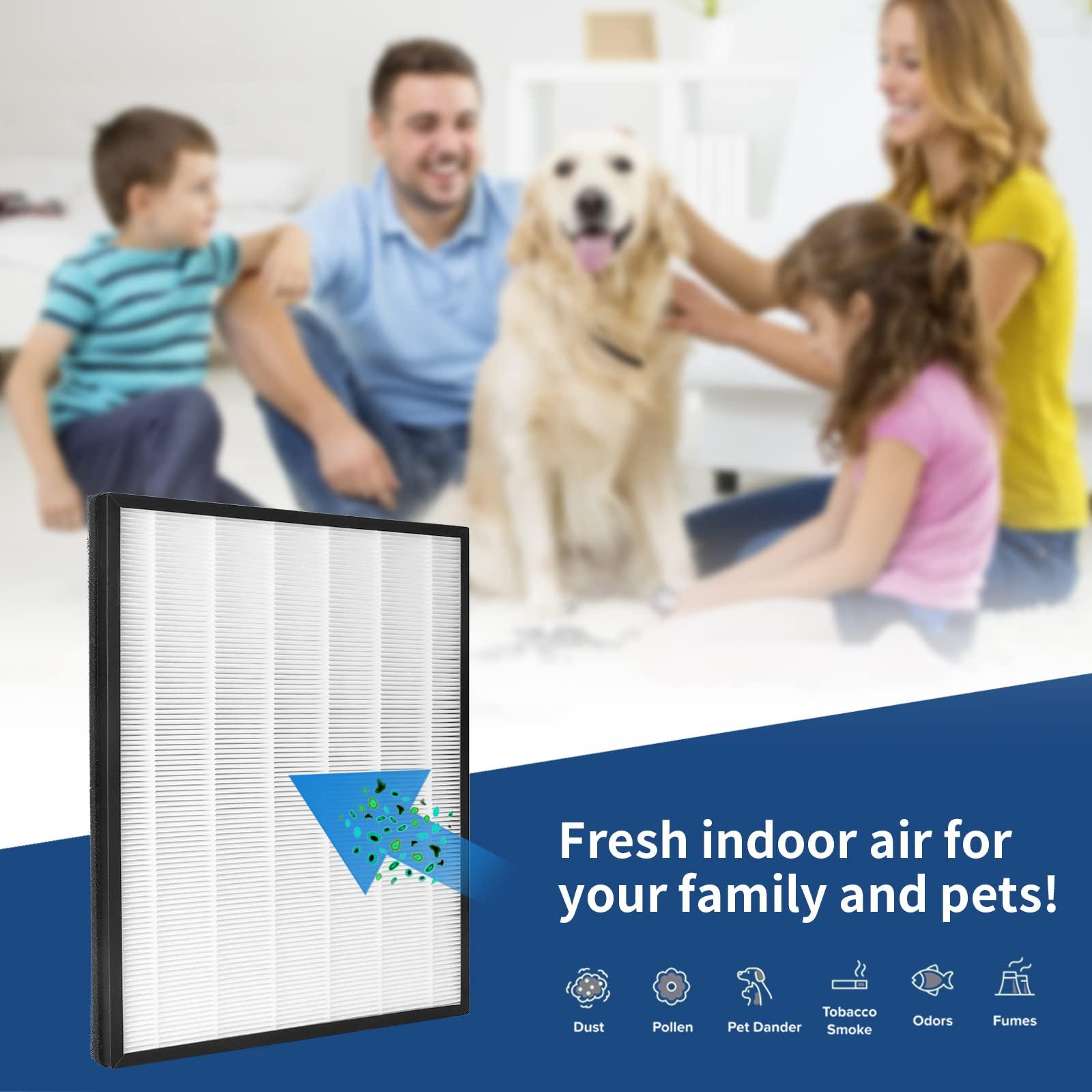 FCFMY FCFMY 2 Packs H13 True HEPA Replacement Filter Compatible with InvisiClean Claro IC-4524 Air Cleaner Purifier with Activated Carbon Pre-Filter