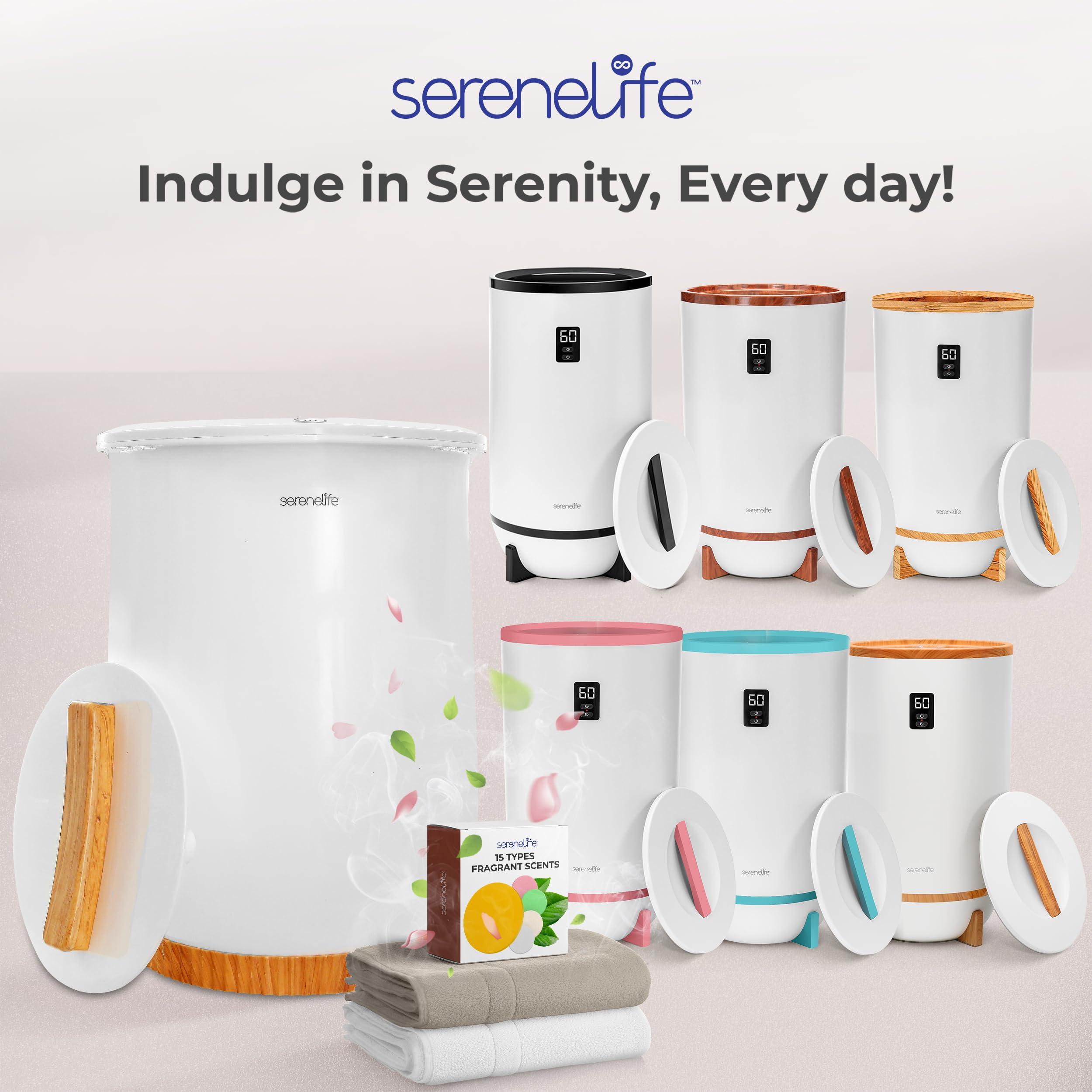 SereneLife SereneLife Bucket Towel Warmers, White Large Towel Warmer for Spa and Bathroom, Luxury Towel Heater Gifts for Him & Her, Auto Shut-Off, Fits 2 large, Blankets, Bathrobes, PJ\'s