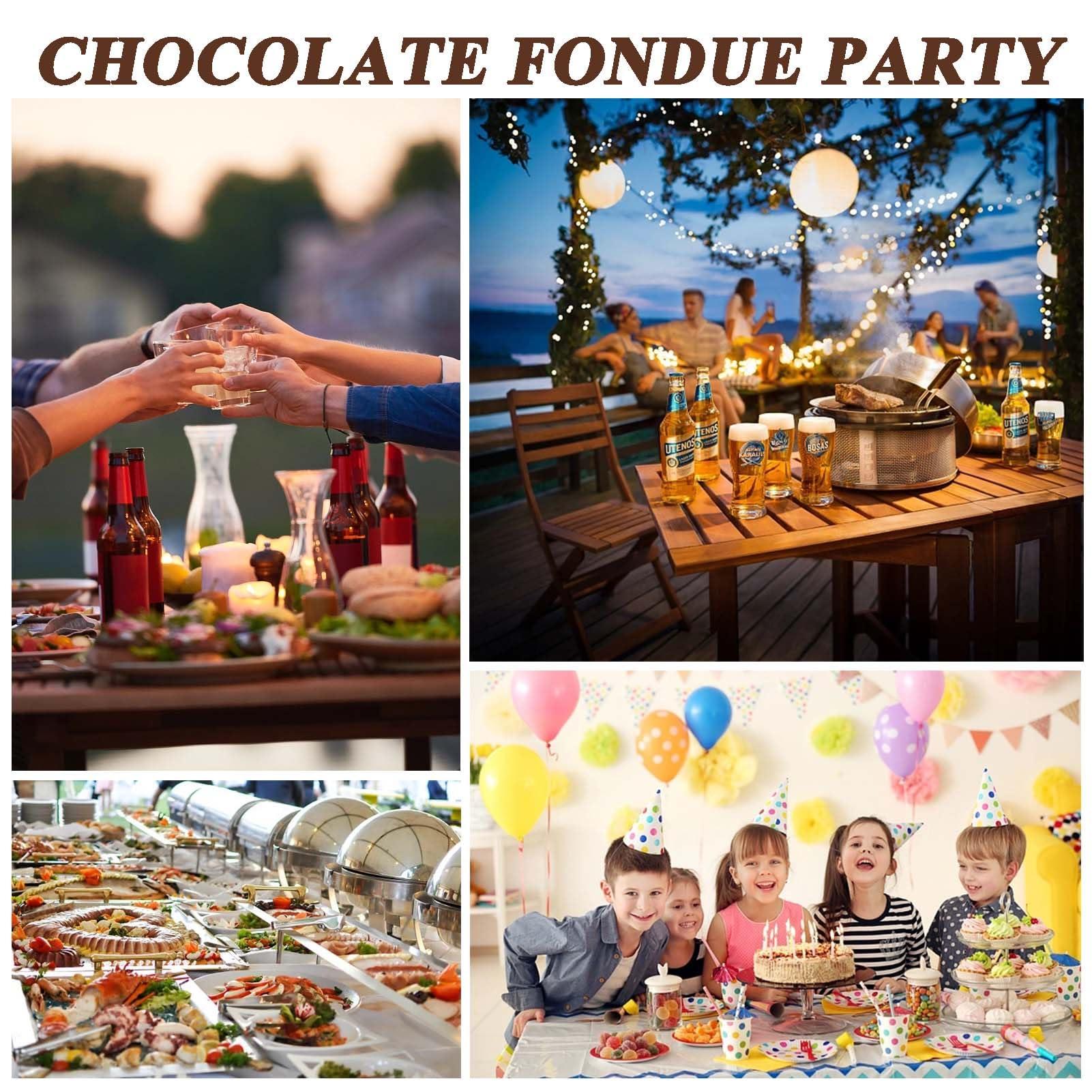 YSUEFIJO YSUEFIJO Mini Chocolate Fondue Fountain, Hot Chocolate Fondue Tower, Stainless Steel Cascading Fondue, Electric Melting Warming Machine, Whisper Quiet Motor, for Birthday Party, Buffet