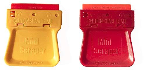 miniscraper 25 Plastic Double Edged Razor Blades with Titan Razor Scraper - Mini Scraper Combo