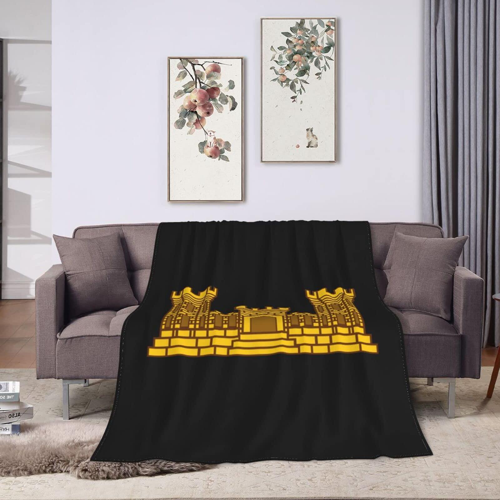 SIYTUAU United States Army Engineer Branch Insignia Throw Blanket for Couch Bed Sofa Soft Comfortable Blanket 50\"x40\" Flannel Blankets & Throws