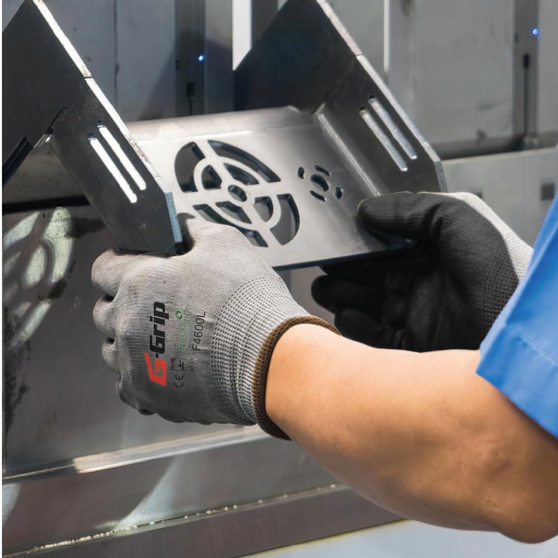 Liberty Glove & Safety Liberty Glove & Safety F4600S G-Grip Nitrile Micro-Foam Palm Coated Seamless Knit Glove with 13-Gauge Gray Nylon Shell, Small, Black (Pack of 12)