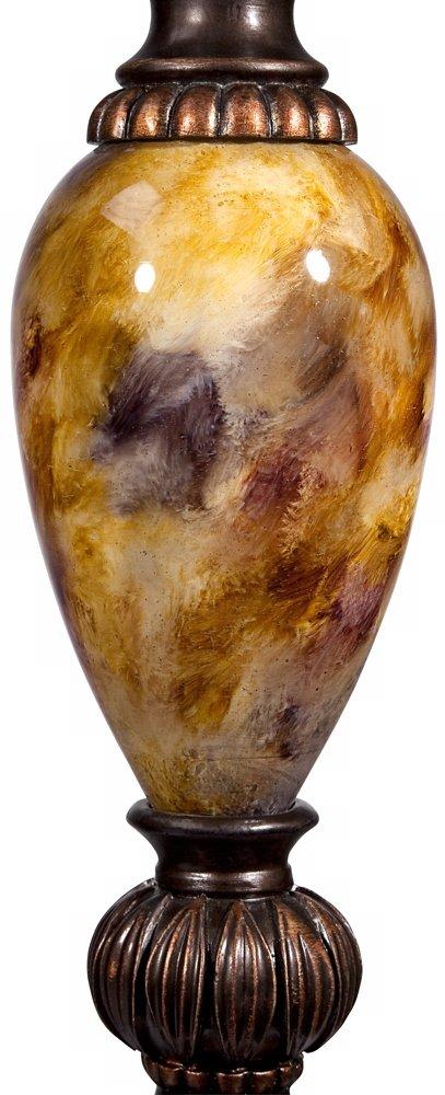 kathy ireland kathy ireland Mulholland Traditional Table Lamp 30\" Tall Brown Gold Faux Marble Aged Bronze Off-White Fabric Oval Shade Decor for Bedroom Living Bedside Nightstand Home Office Kids Room